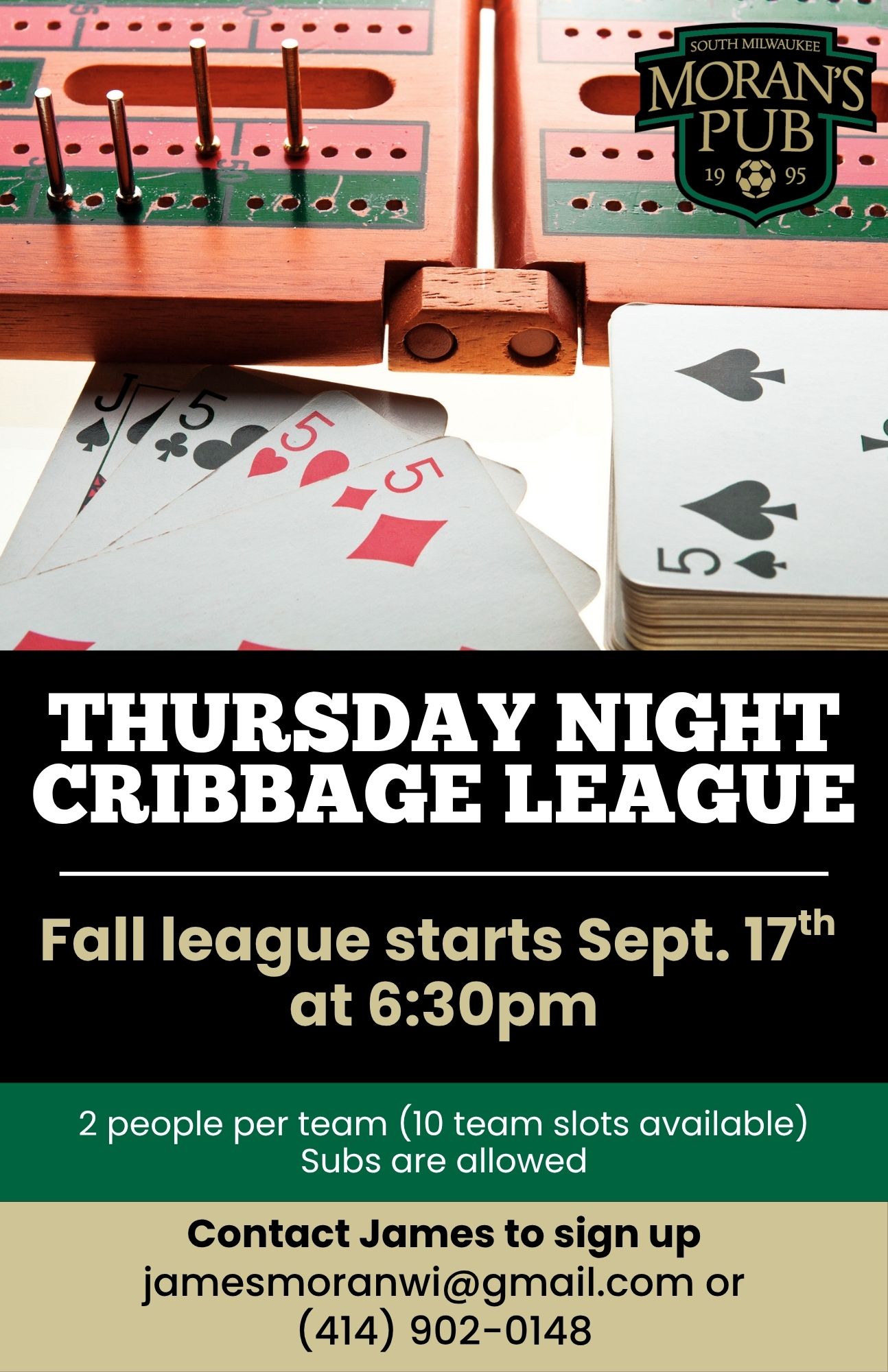 Cribbage League Sept 2026-Spring 2027 Poster
