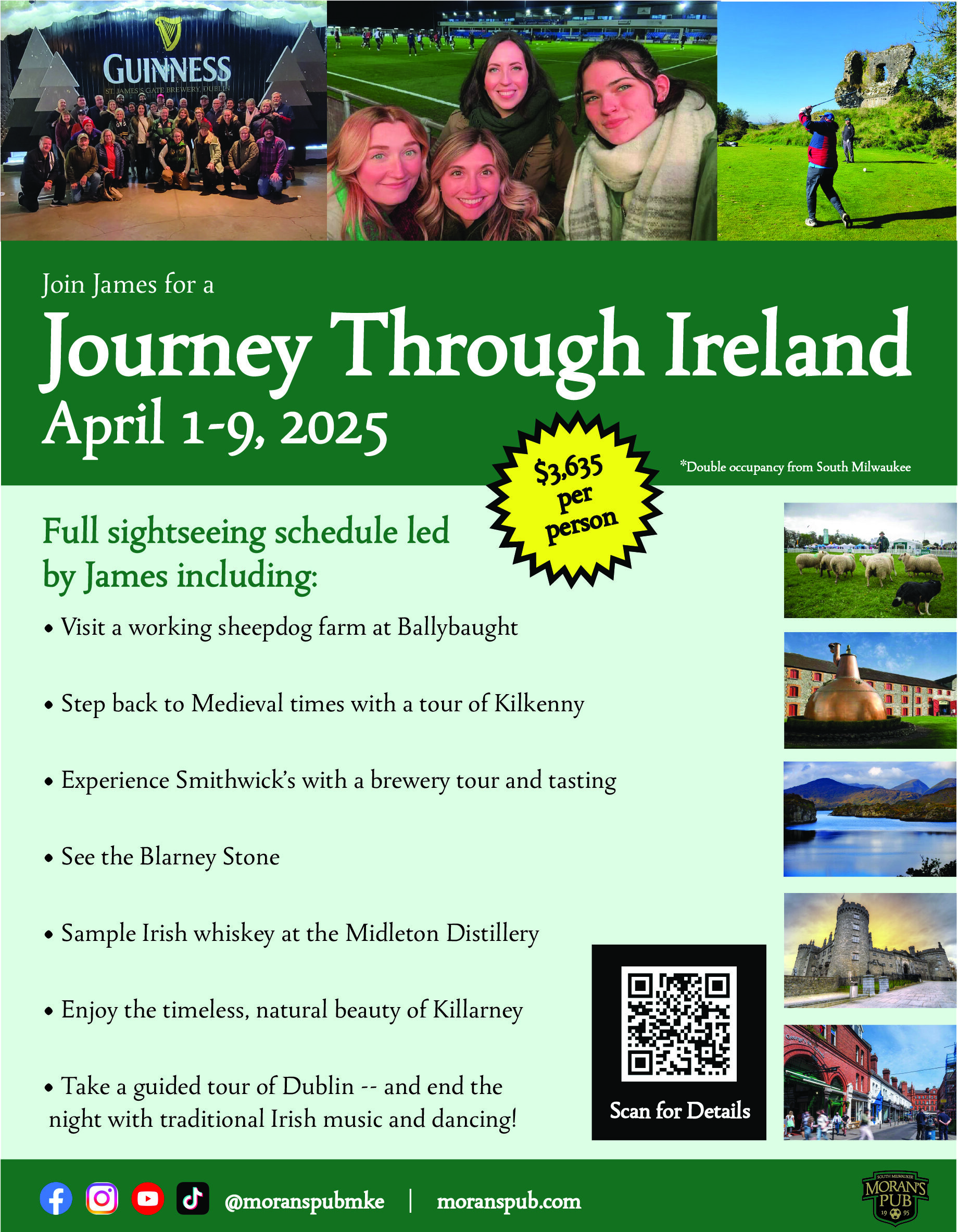 Moran's Pub Ireland UK Trip Flyer